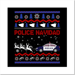 Police Navidad Ugly Christmas Sweater Design Posters and Art